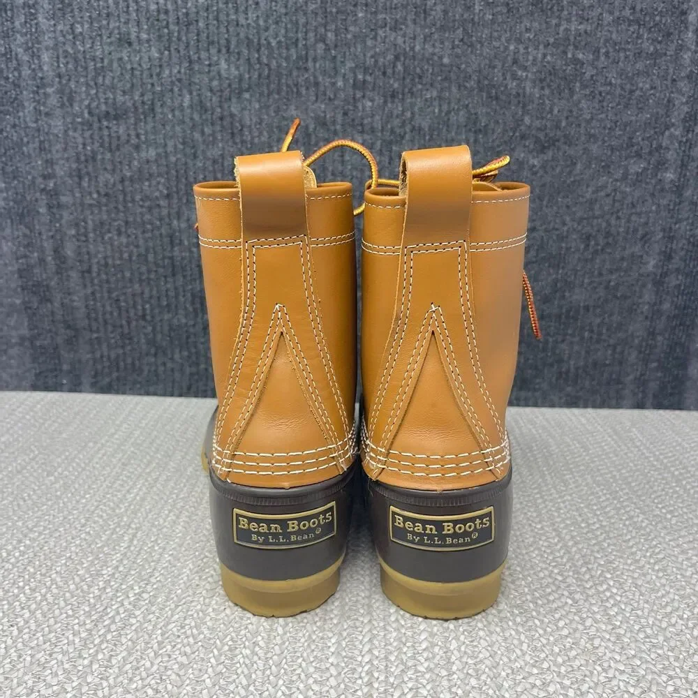 L.L. Bean Original Bean Duck Boots Brown Leather Rubber Women’s 10 8” Rain